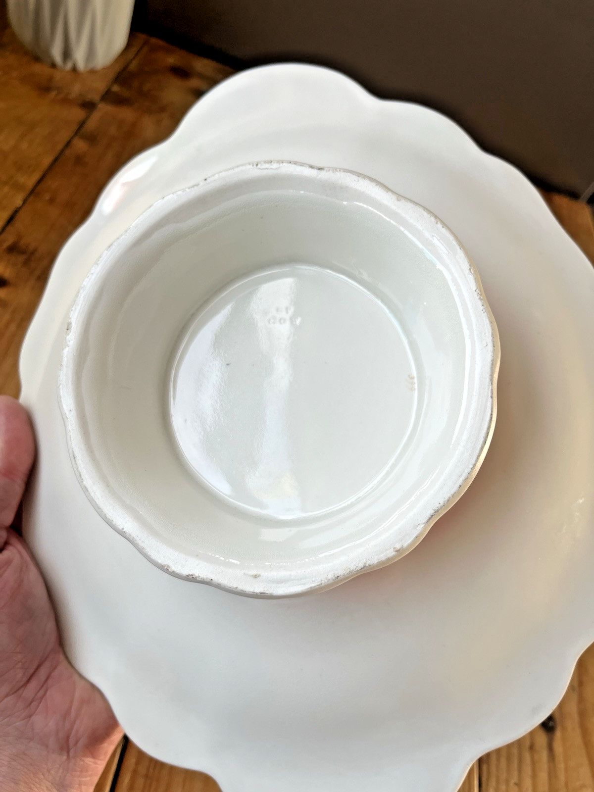 photo for sale Antique 19th C George Grainger Worcester Porcelain Pink Gilded Tazza Cake Stand