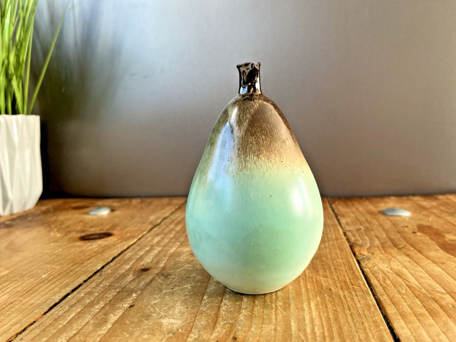 Vintage Humfrey Wakefield Scilly Studio Pottery Pear Artificial Faux Fruit Model photo vintage