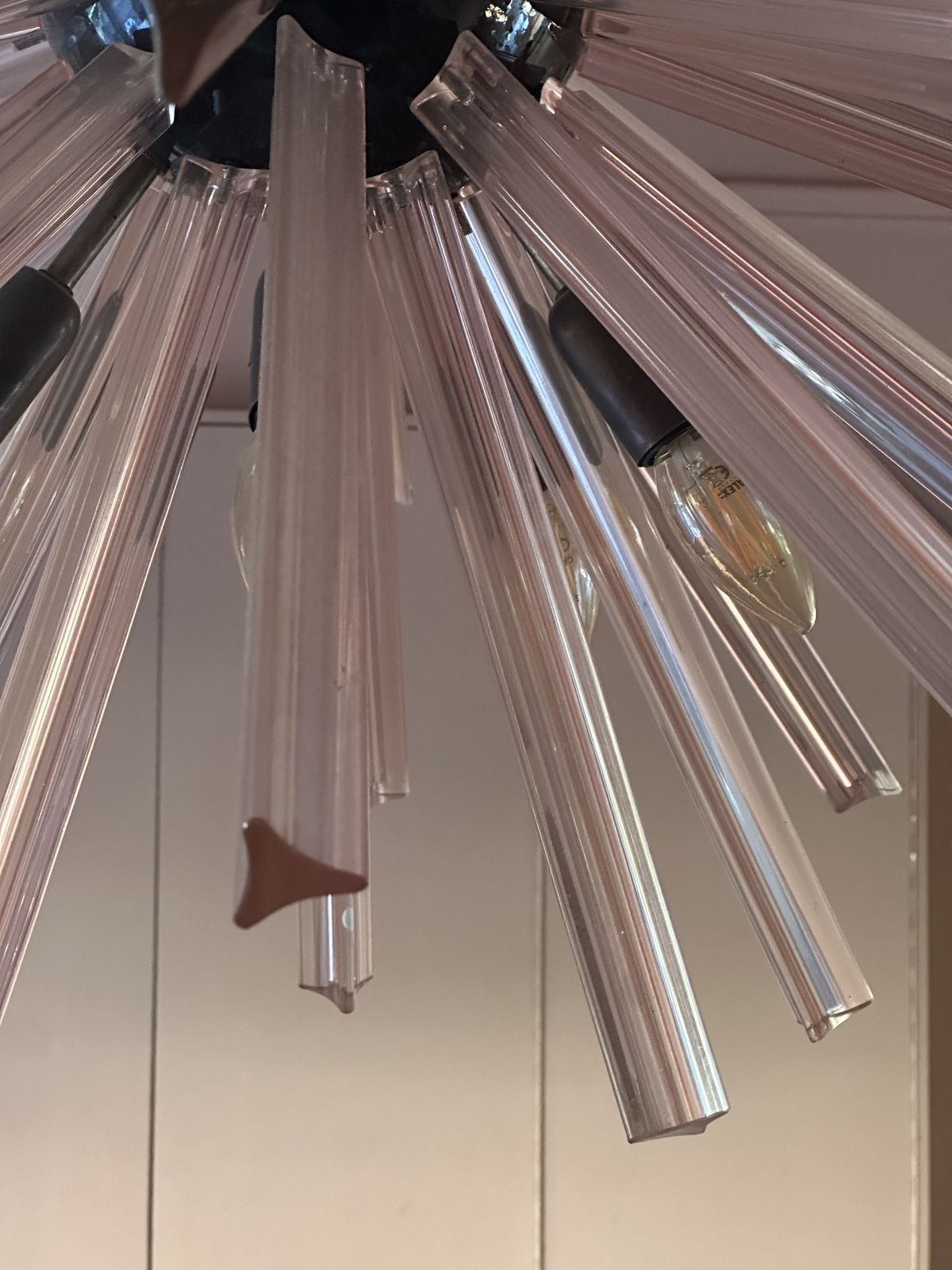 Italian Sputnik Chandelier With 50 Pink Glass Prisms photo 1000.0