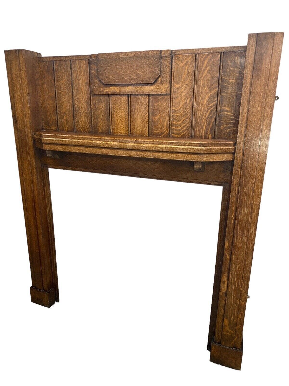 Art Deco 20 30s Antique Solid Oak Fire Surround Overmantle Period Fireplace Wood photo for sale