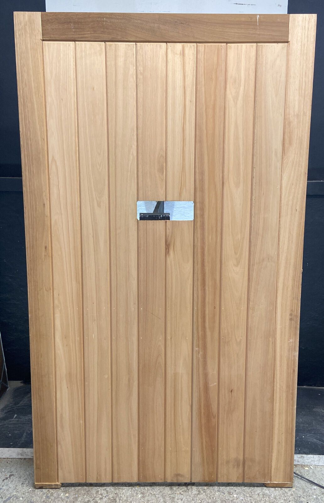 X Wide Front Door Solid Iroka Hand Made Hardwood Timber Wood Ledge Braced Unused