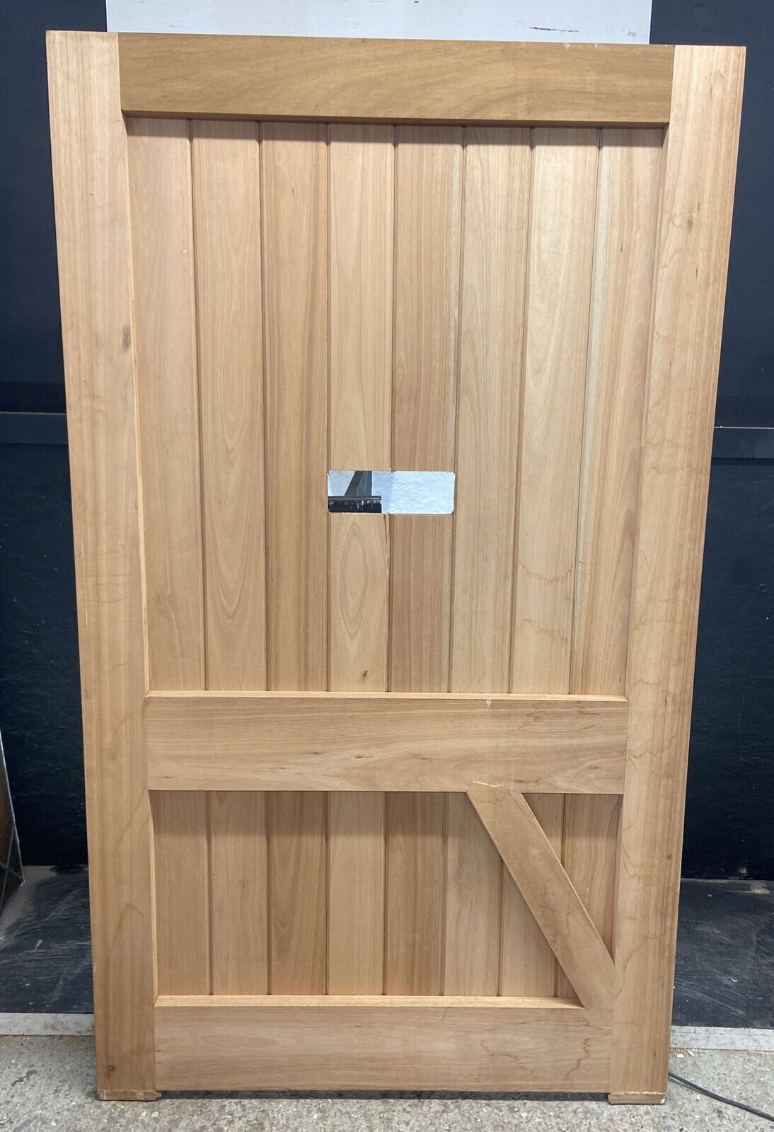 X Wide Front Door Solid Iroka Hand Made Hardwood Timber Wood Ledge Braced Unused photo 1175.0