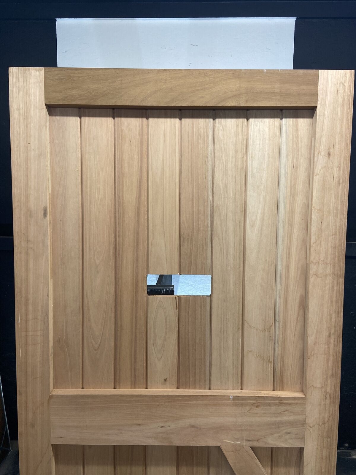X Wide Front Door Solid Iroka Hand Made Hardwood Timber Wood Ledge Braced Unused photo vinterior