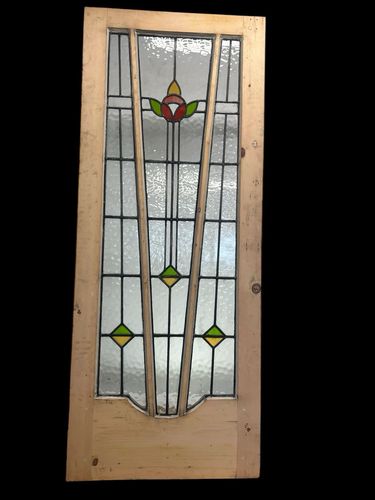 photo furniture Art Deco Stained Glass Door Antique  Reclaimed Period Internal Vestibule Refurb