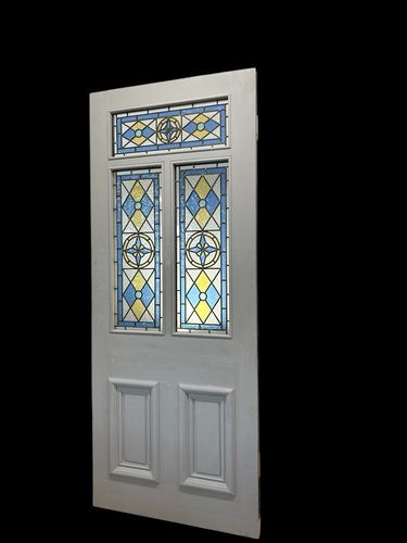 Victorian Stained Glass Front Door Antique Period Reclaimed Wooden Refurbished photo 3245.0
