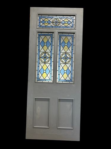 Victorian Stained Glass Front Door Antique Period Reclaimed Wooden Refurbished photo buy