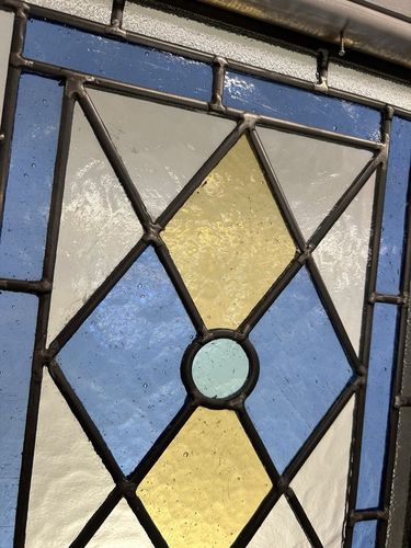 Victorian Stained Glass Front Door Antique Period Reclaimed Wooden Refurbished photo vintage