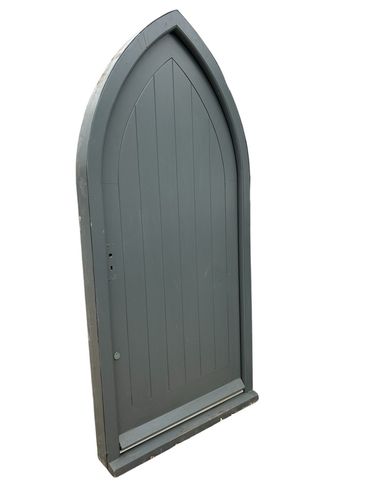 Arched Door And Frame Reclaimed Period Antique Red Grandis Hardwood Bespoke Wood photo buy