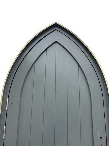 photo for sale Arched Door And Frame Reclaimed Period Antique Red Grandis Hardwood Bespoke Wood
