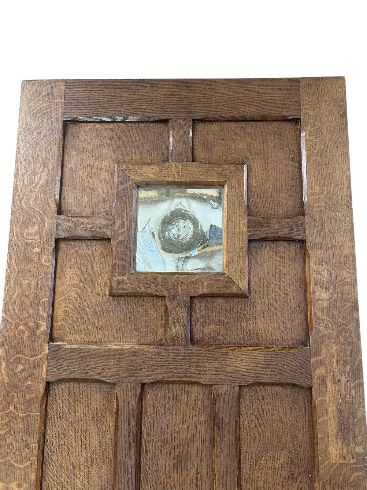 Solid Oak Front Door Antique Period Reclaimed Old Hardwood Glass Refurbished photo for sale