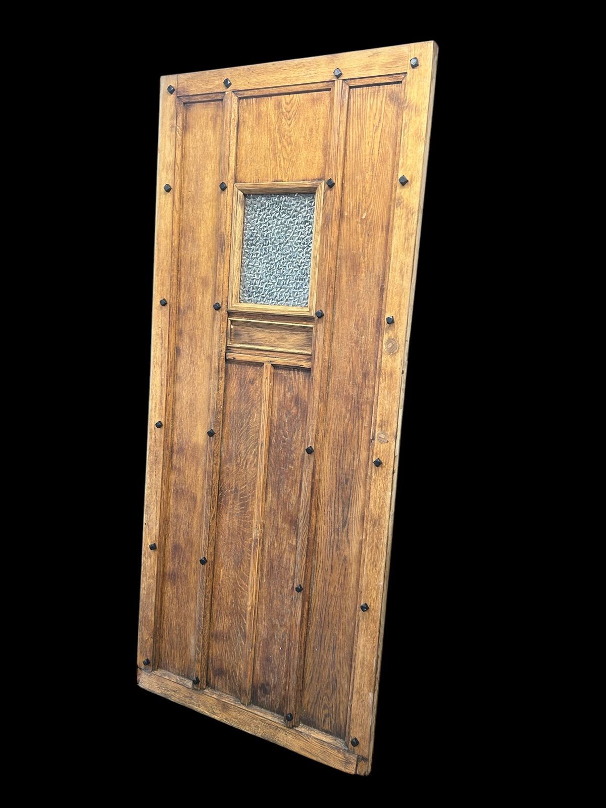 photo furniture Solid Oak Front Door Antique Period Reclaimed Wooden Glazed Cast Iron Refurb