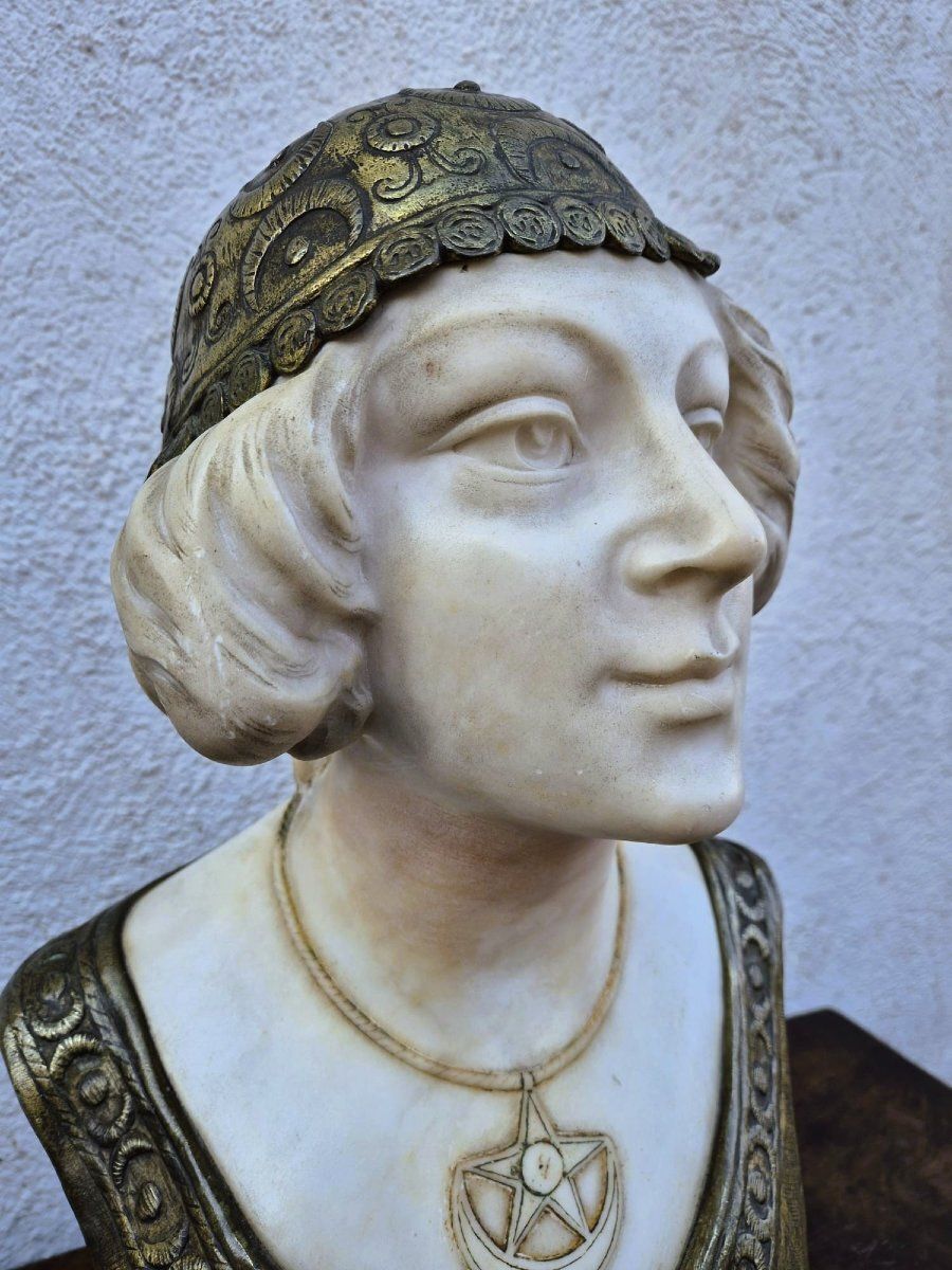 2400.0 Charny, Bust Of An Oriental Woman In Marble, Late 19th Early 20th Century photo
