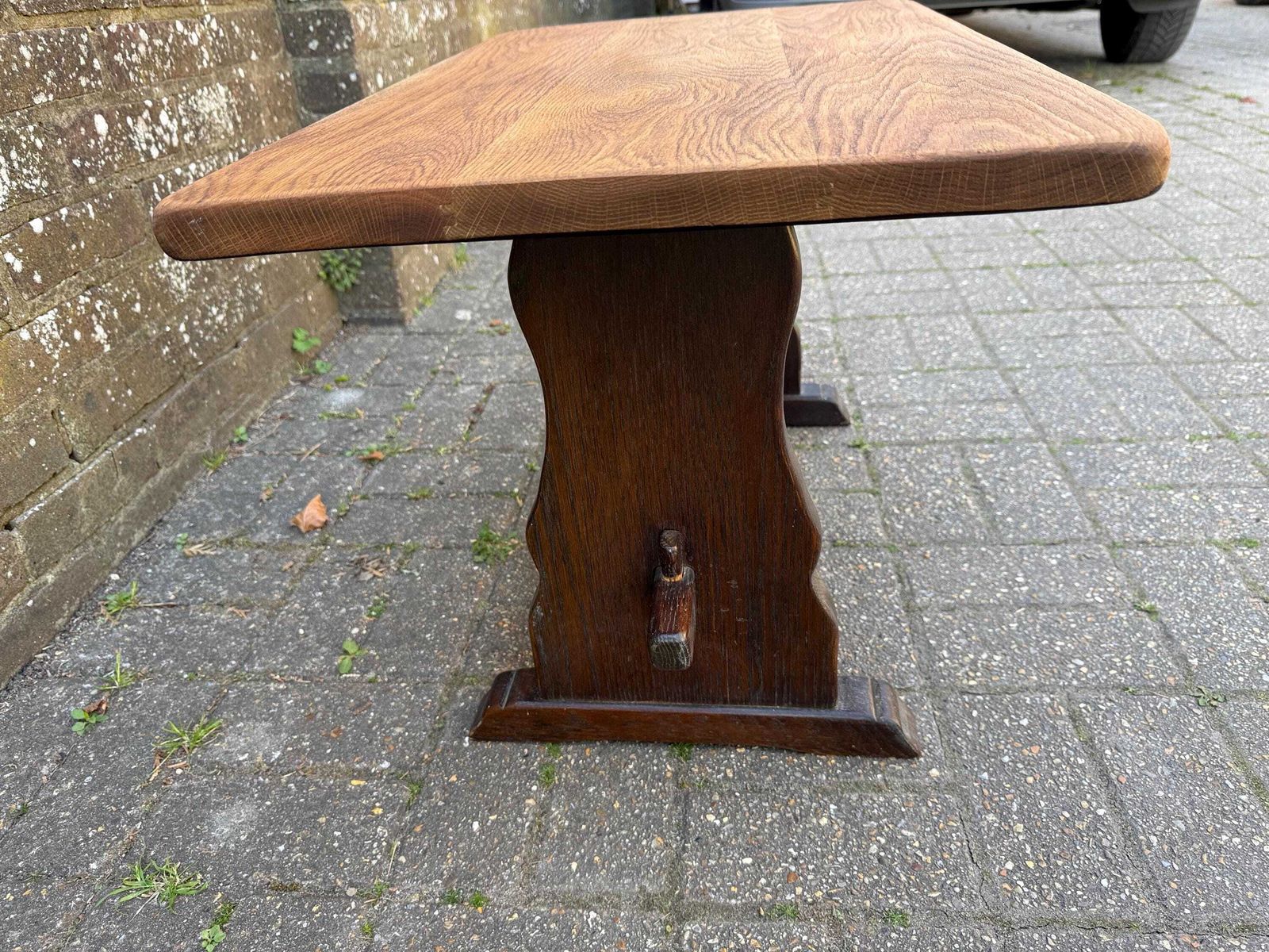 Solid Oak Vintage Coffee Table, Webber Furniture, Croydon, Mid Century. Side Table, Vintage Table   Excellent Condition photo Furniture