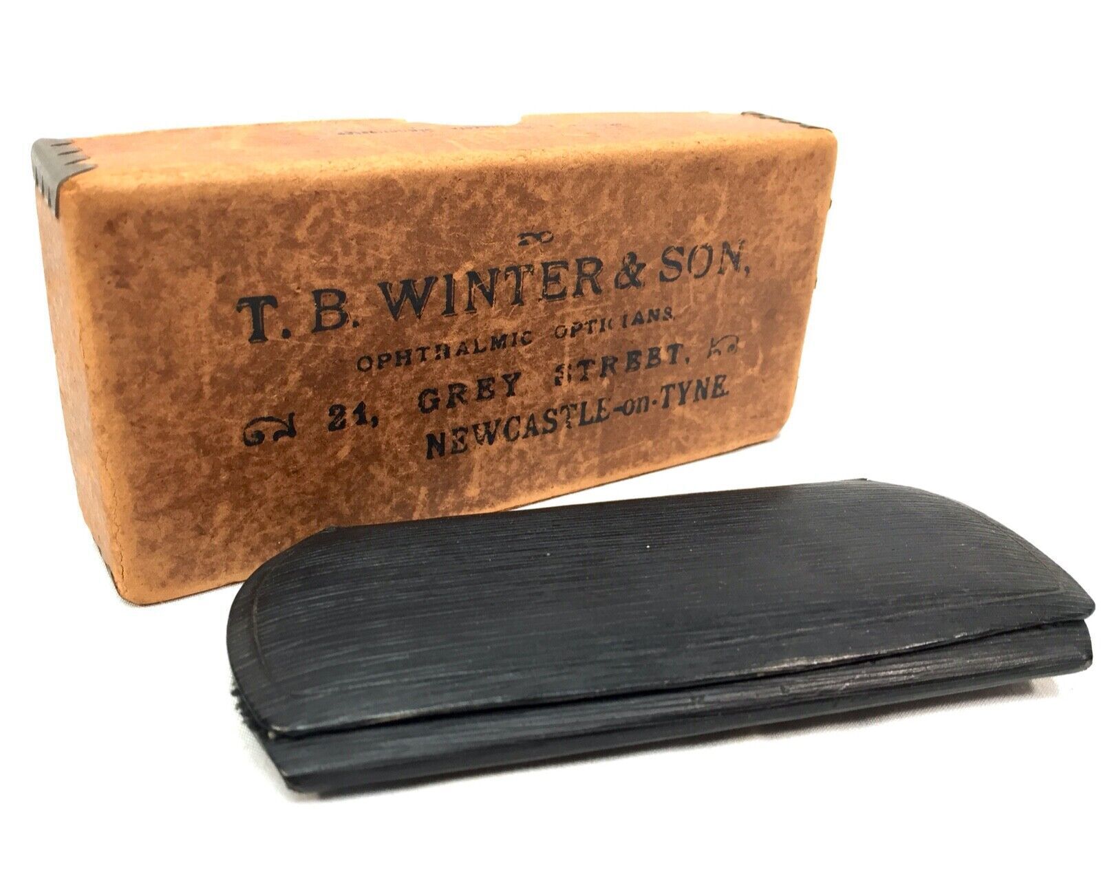 Antique Pinz Nez Glasses By T.B Winter Of Newcastle On Tyne / Boxed & Case photo 55.0