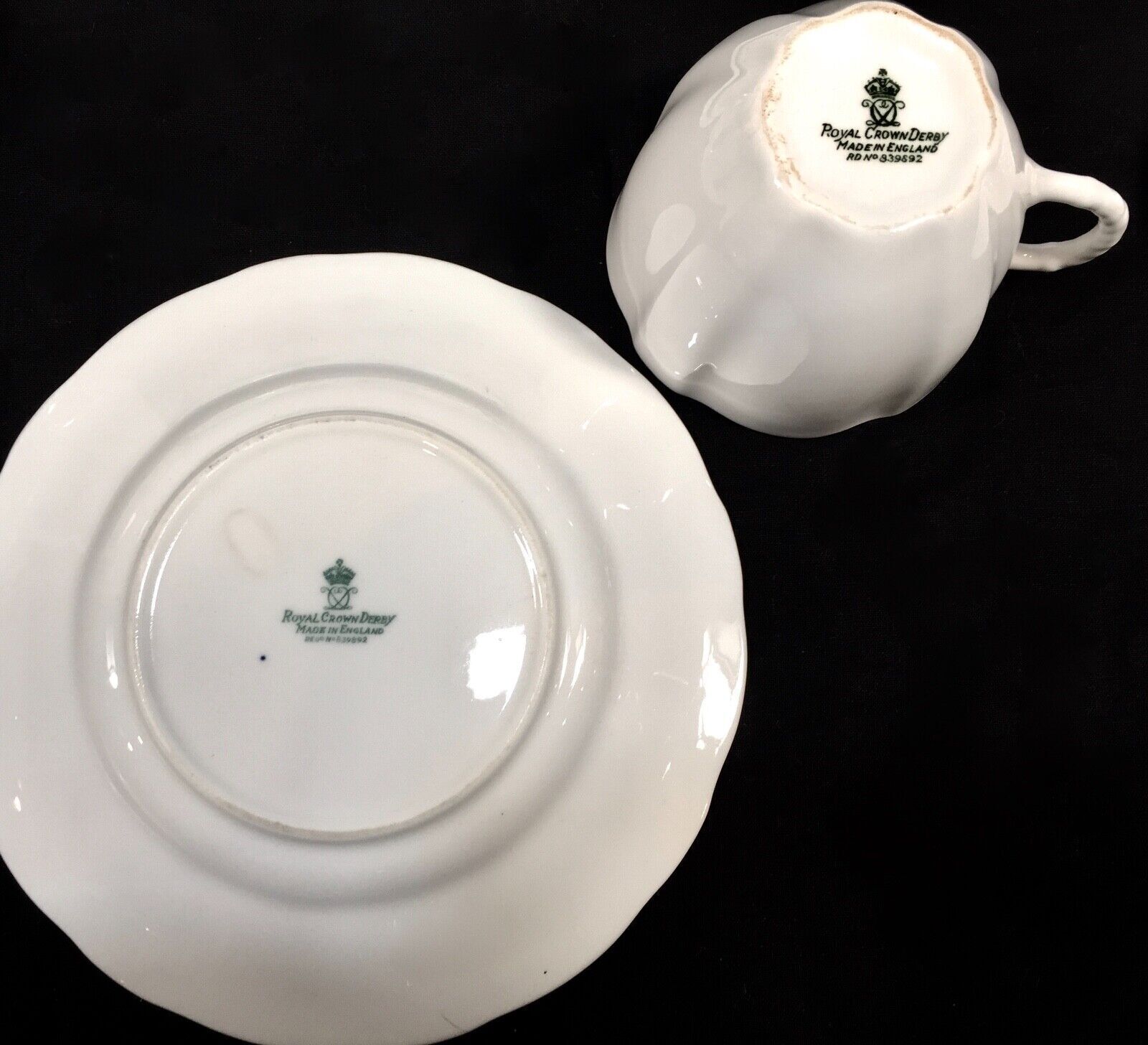 Antique Royal Crown Derby   Surrey White Utility Ware Tea Set For 6 People C1945 photo buy