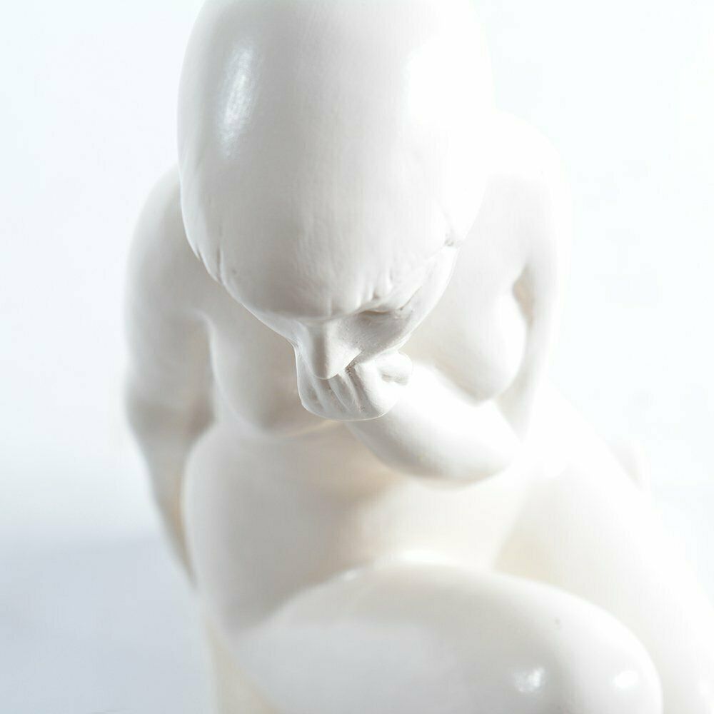 photo furniture 1960s Sculpture "An Ashamed Girl" In Plaster, Jihokera Czechoslovakia