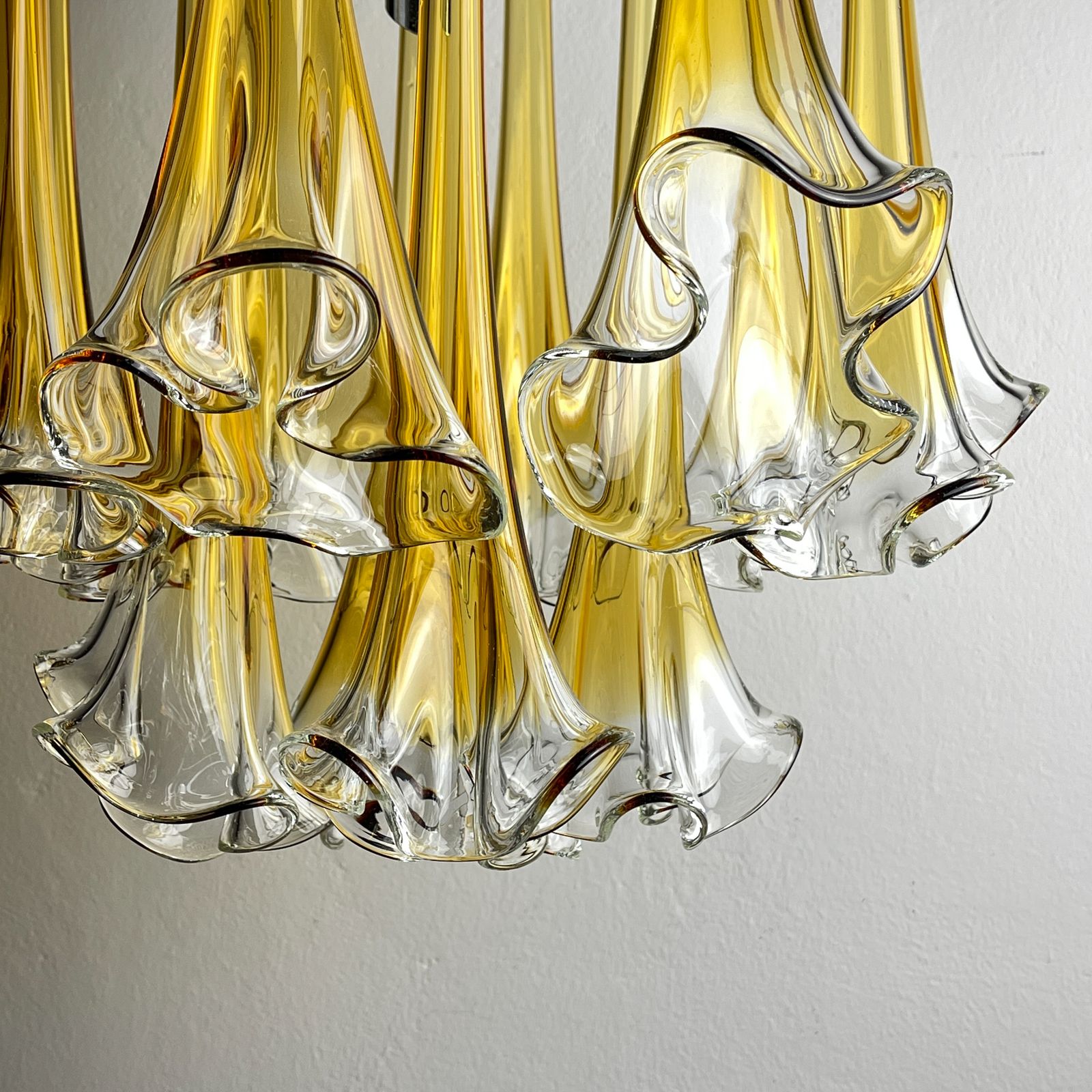 photo for sale Original Murano Chandelier Calla Lily By Venini, Italy 1960s