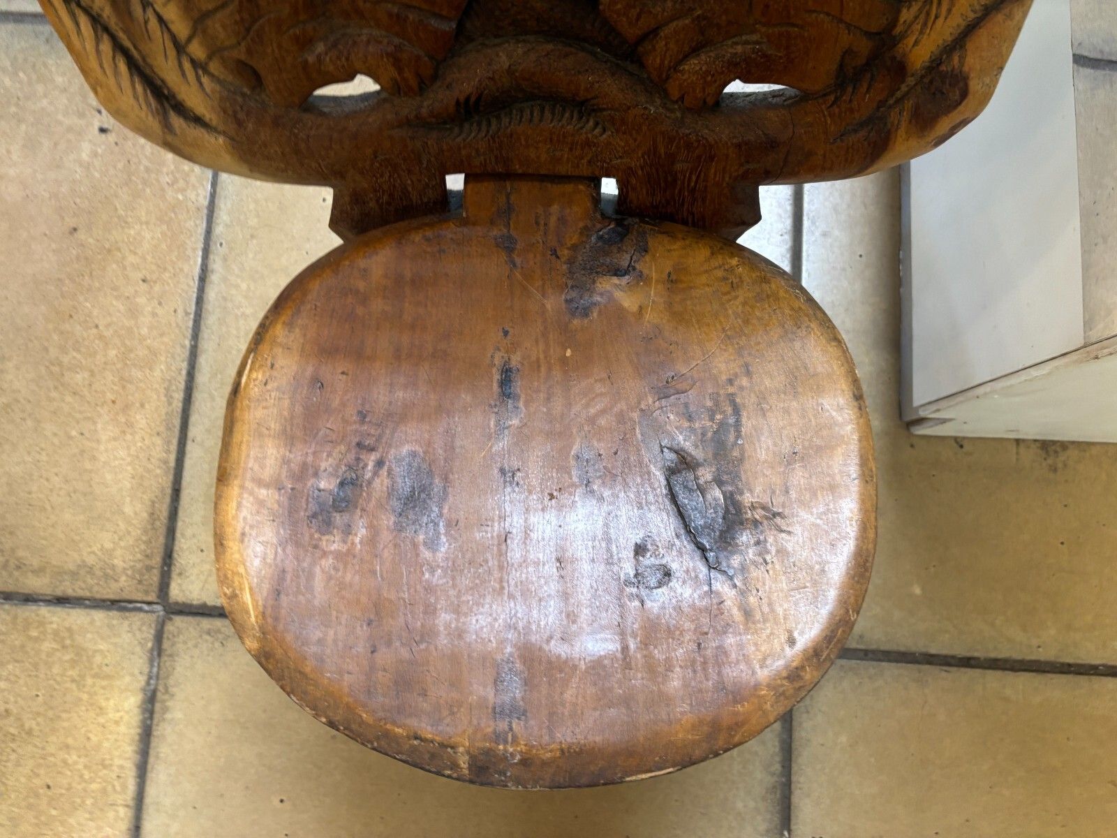 Antique African Carved Tribal Wooden Chief/ Birthing Chair photo buy