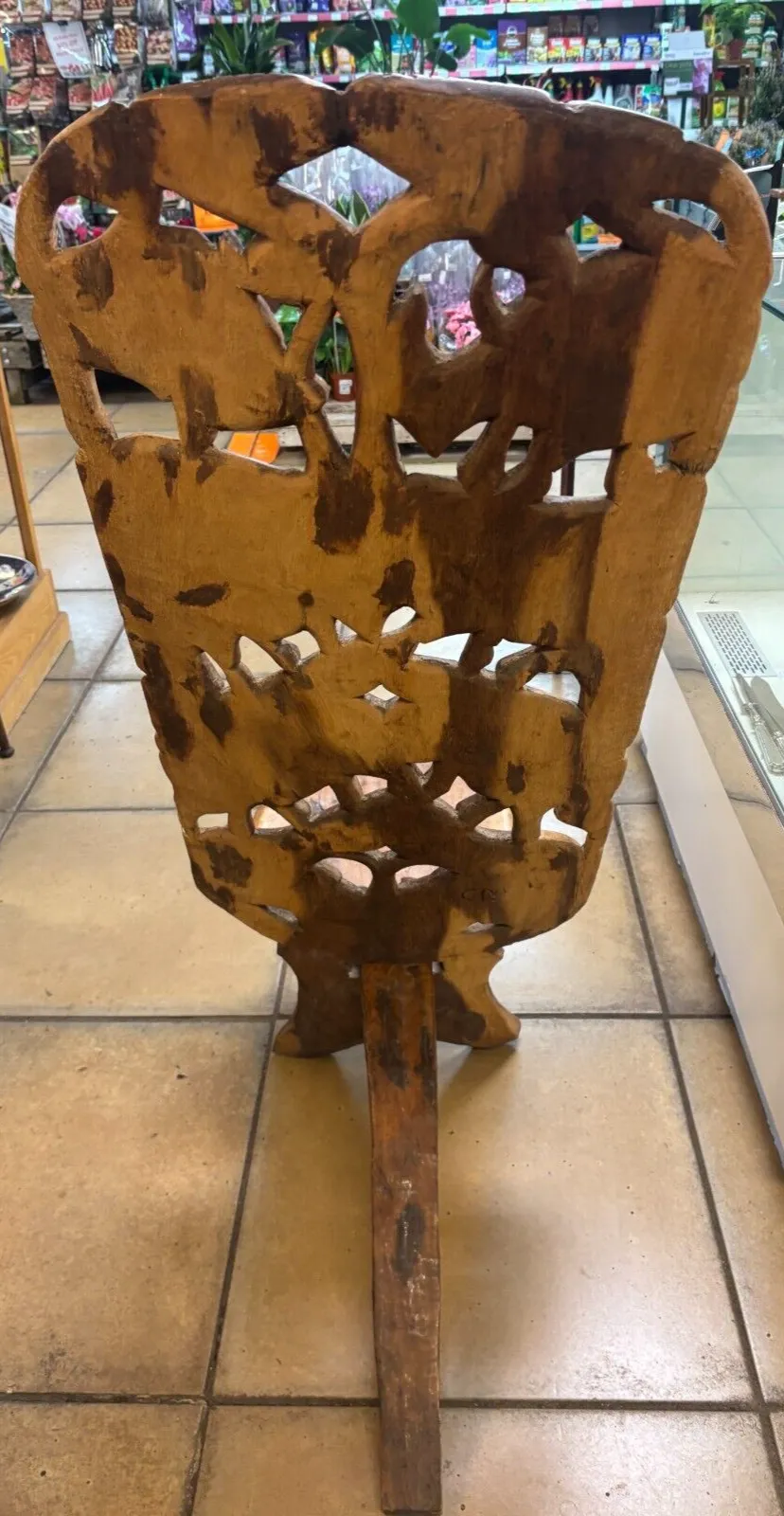 photo for sale Antique African Carved Tribal Wooden Chief/ Birthing Chair