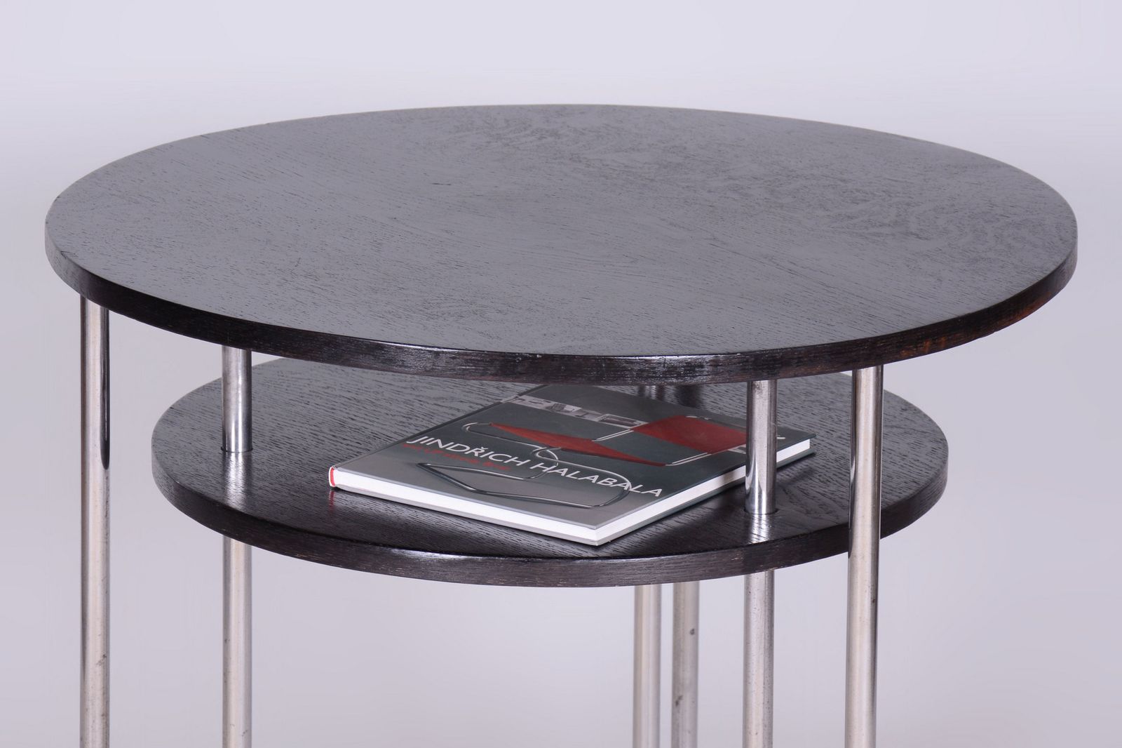 Restored Bauhaus Coffee Table, By Marcel Breuer, Chrome, Oak, Germany, 1930s photo vintage