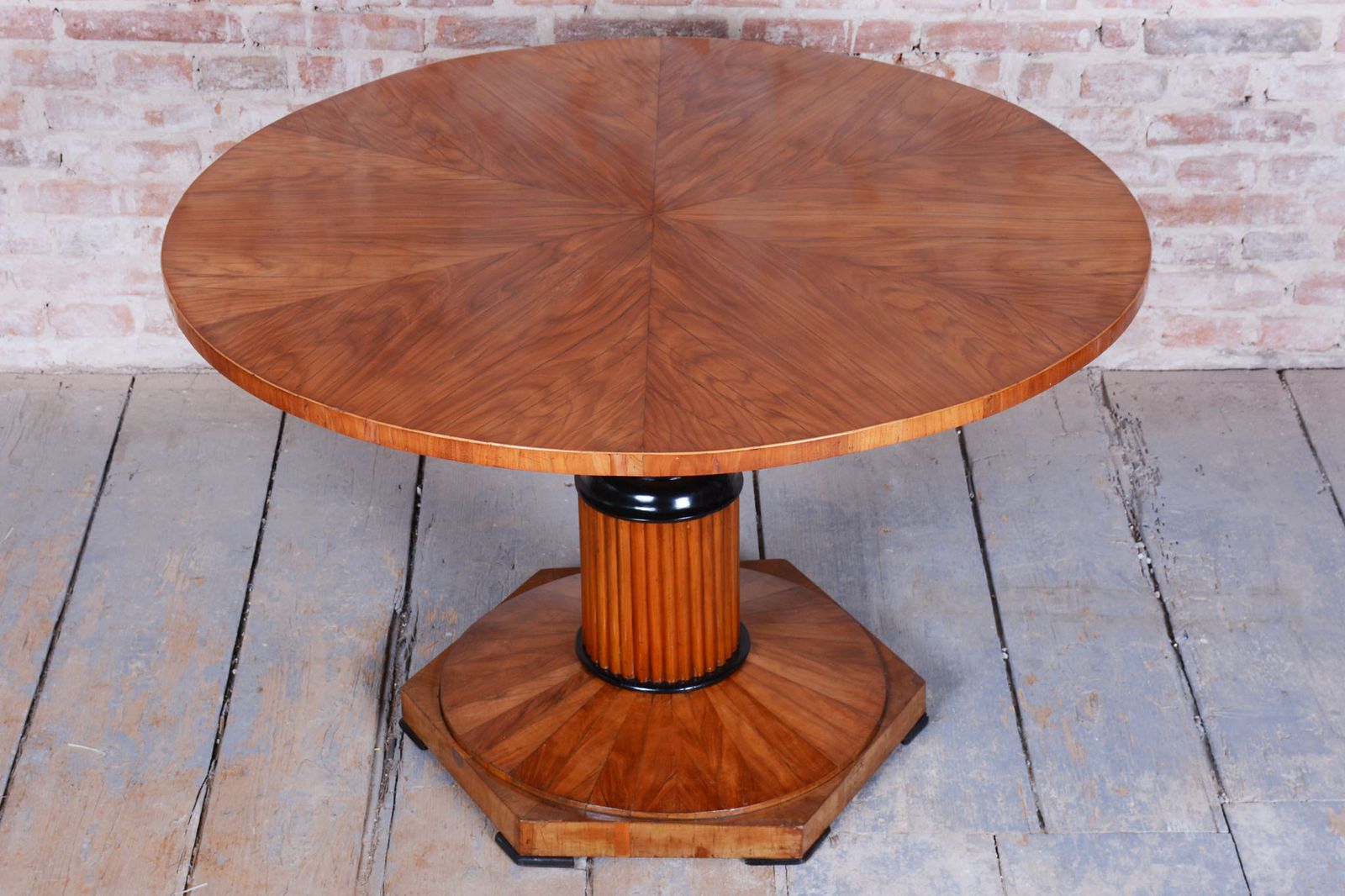 Restored Biedermeier Dining Table, Cherry Wood, Revived Polish, Czech, 1830s photo furniture
