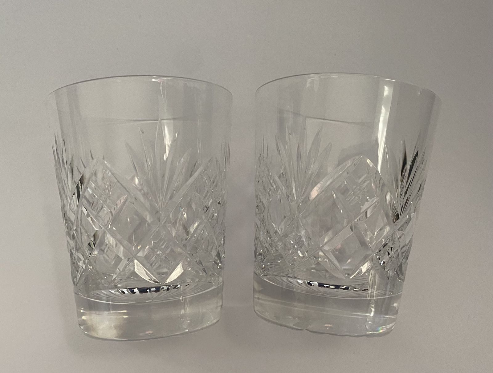 Vintage, Tudor Crystal, Cut Crystal Flat Tumblers (X2), Knighton Imperial Pattern