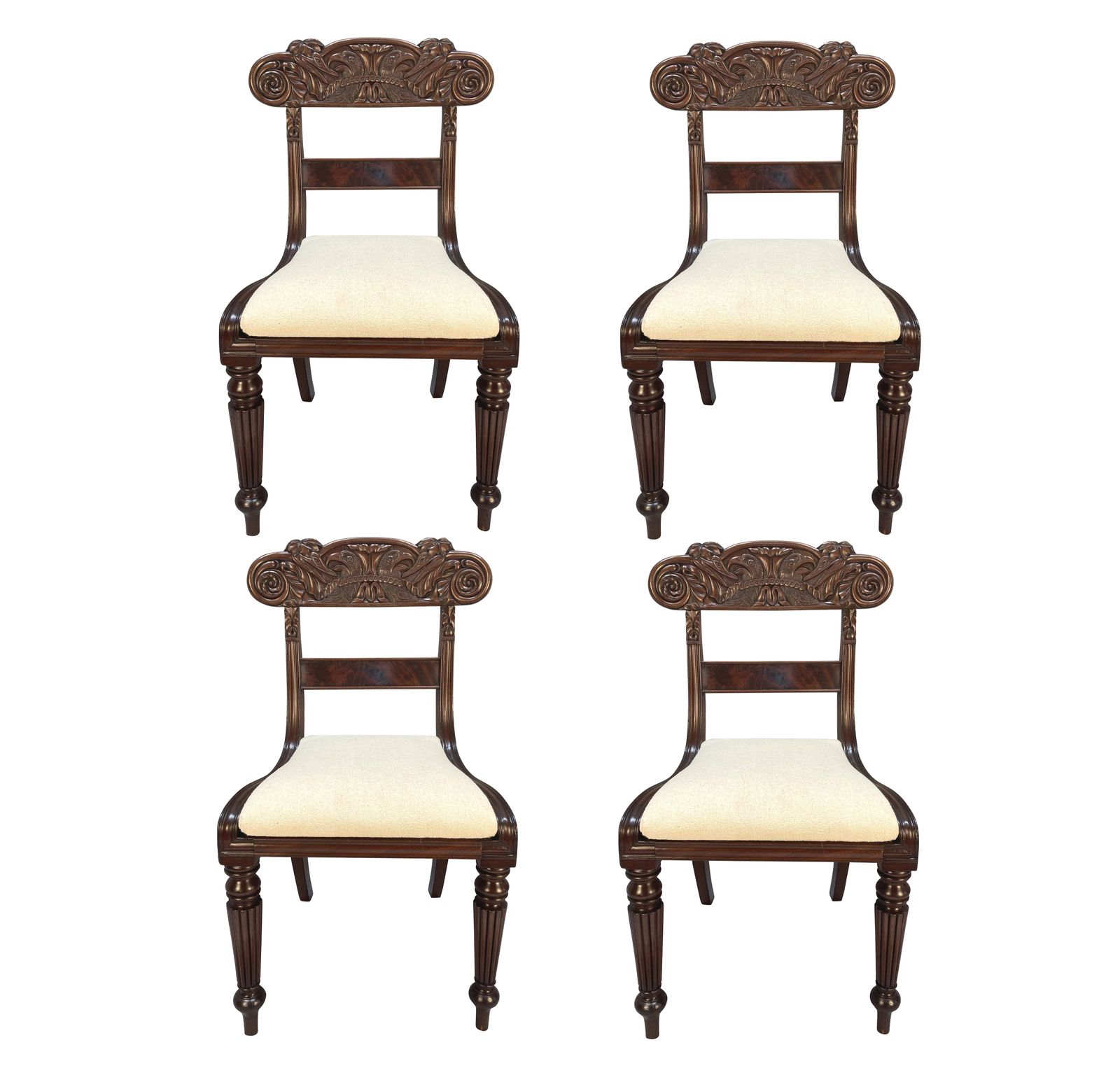 A Set Of Four William IV Anglo Indian Dining Chairs