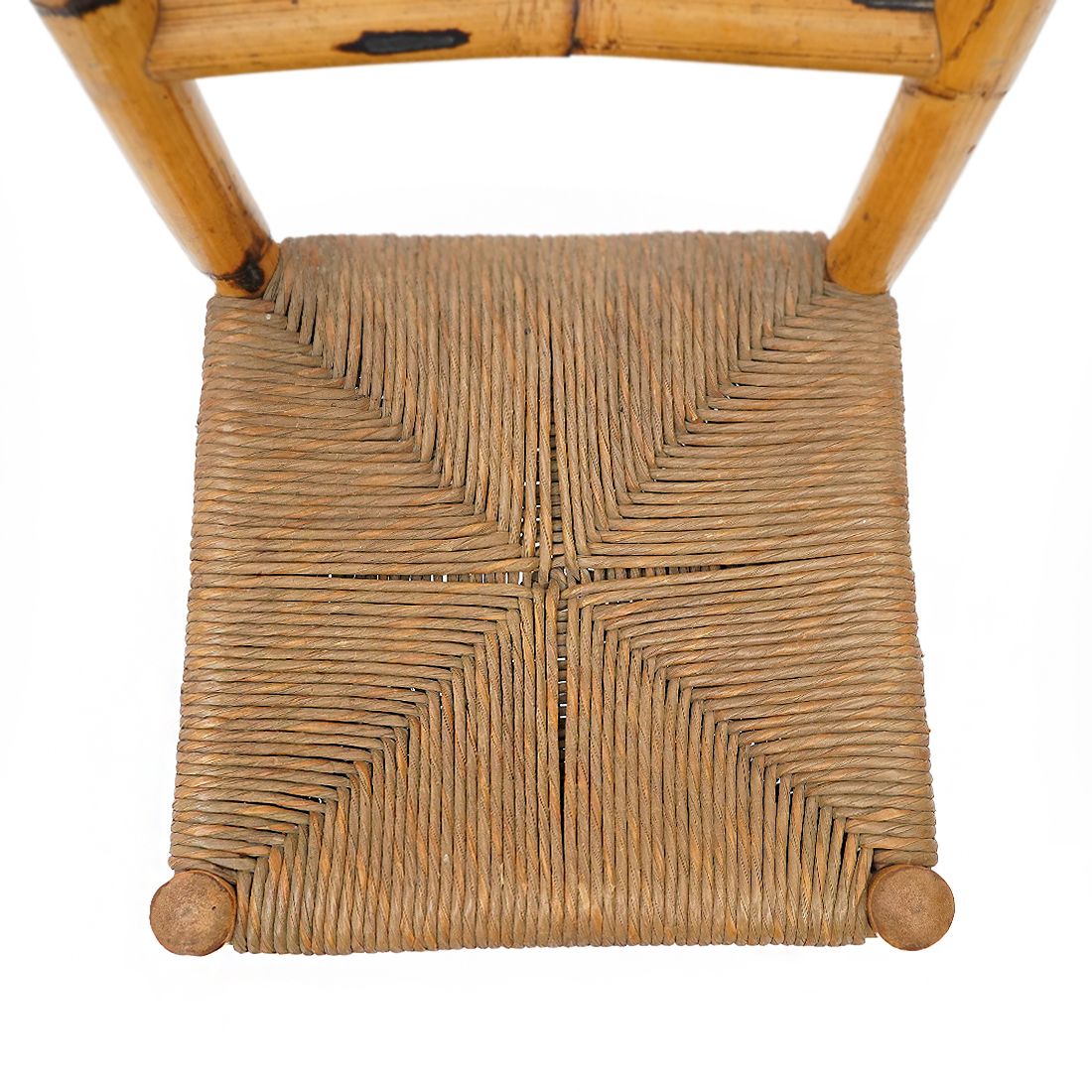 photo buy 4 Chairs In Rattan And Woven Straw, 1960s