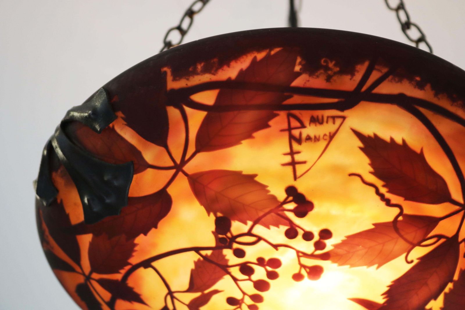 Antieke Daum Nancy & Louis Majorelle Hanglamp / Luster Art Nouveau 1910 photo Verlichting