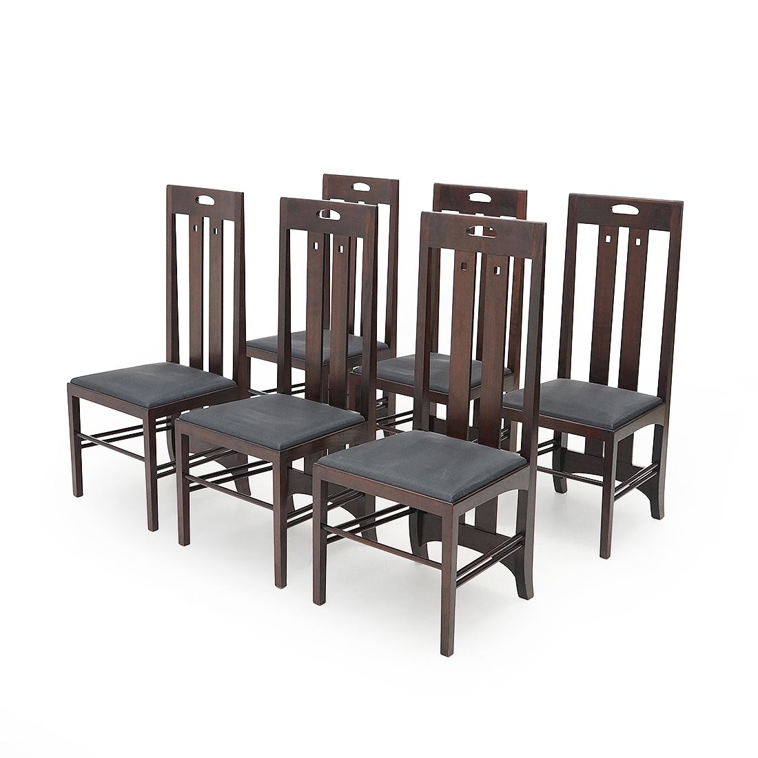 6 ‘Ingram’ Chairs By Charles Rennie Mackintosh For Cassina, 1980s photo for sale