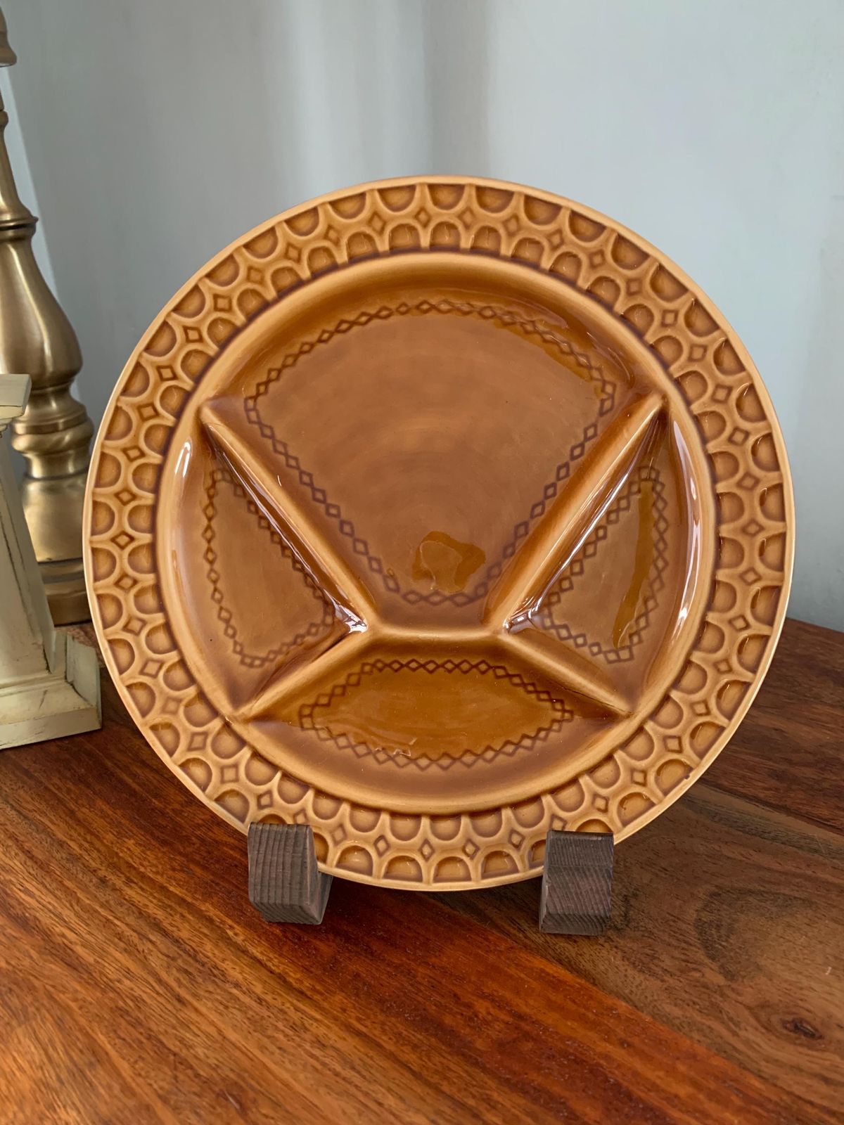 Set Of Vintage Sarreguemines Fondue Plates photo for sale