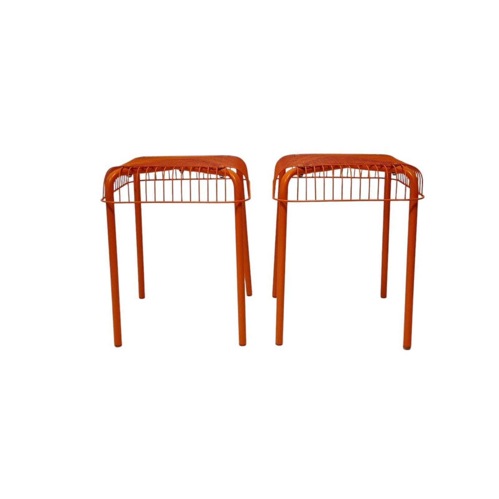 Vintage Vasteron Ikea Orange Wire Stool By Inma Bermúdez And Francis Cayouotte photo buy