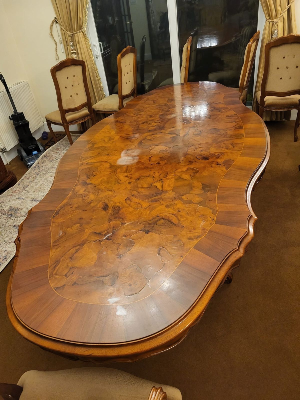 Italian Baroque Style  Furniture 12 Seater Table And Chairs photo furniture