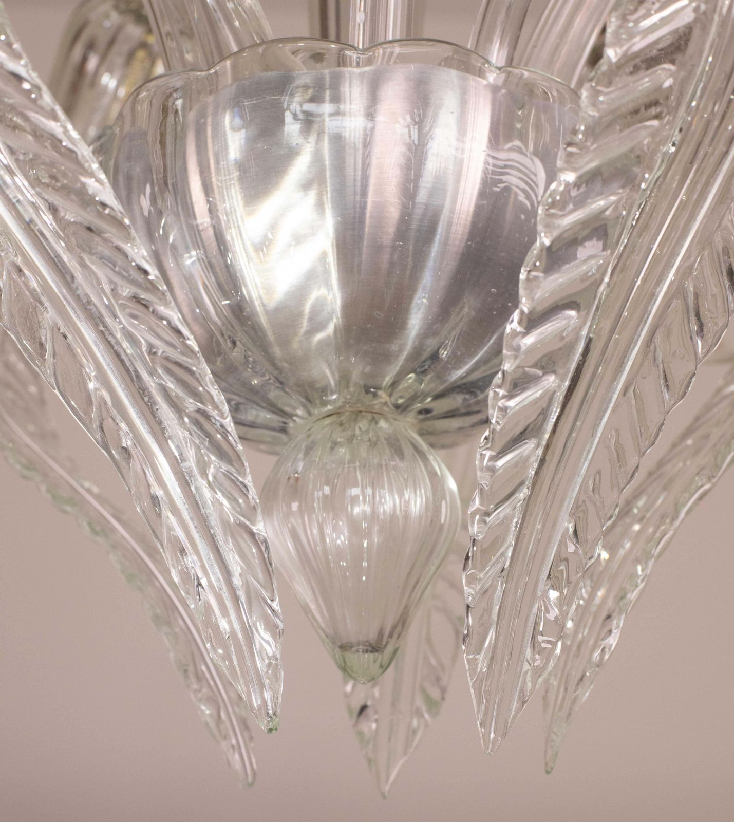 photo furniture Amazing 5 Light Art Deco Murano Glass And Brass Chrome Chandelier By Barovier