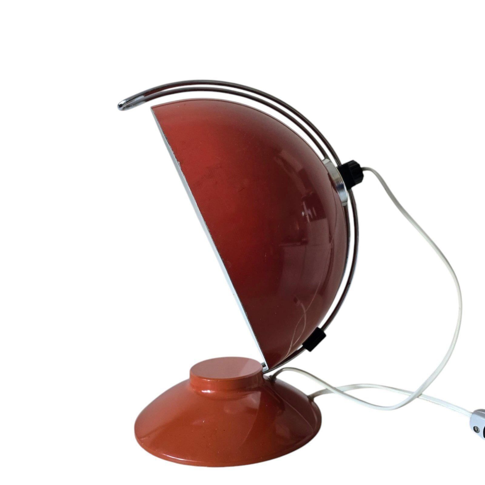 Vintage Mсm Space Age Red Big Mushroom Desk Lamp, Modernist Design Czechoslovakia 1970s photo furniture