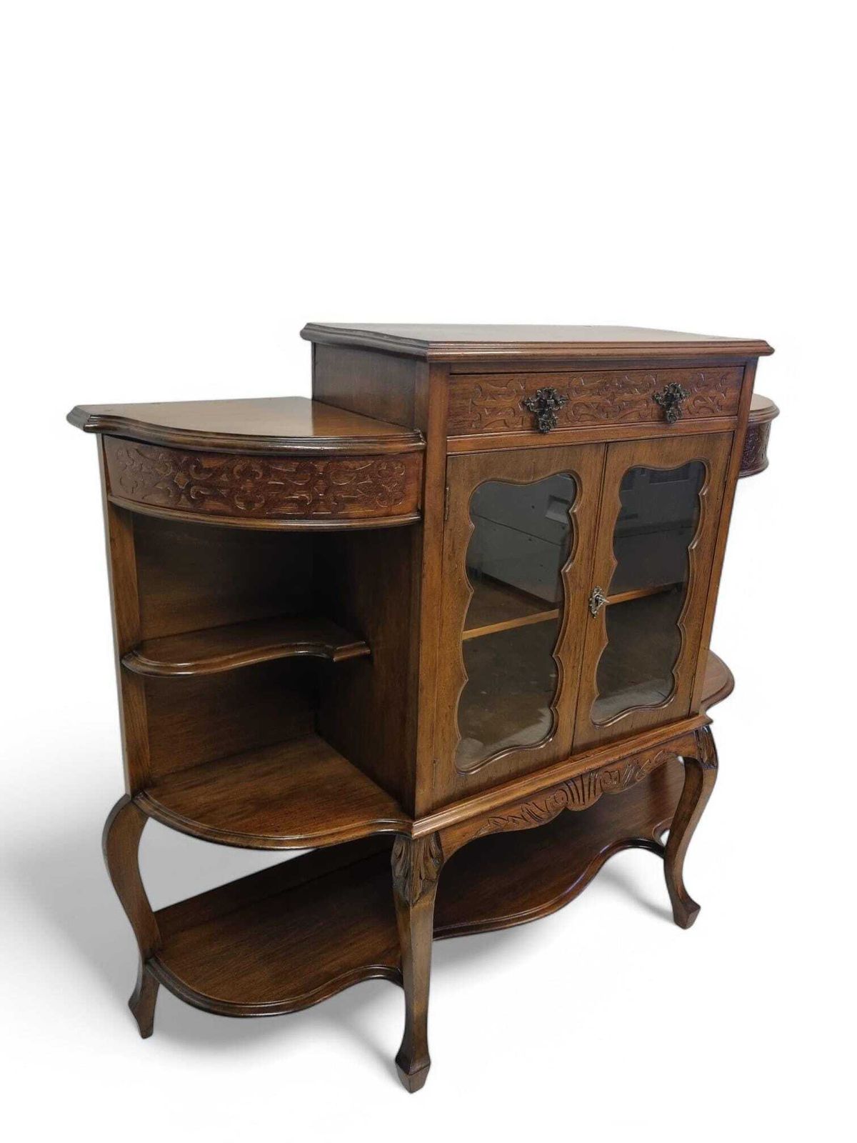 Antique Victorian Mahogany Drink Cabinet / Glazed Bookcase / C1890 photo 600.0