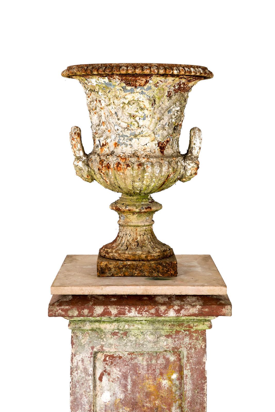 Pair Of 19th Century Terracotta Pedestals photo vintage