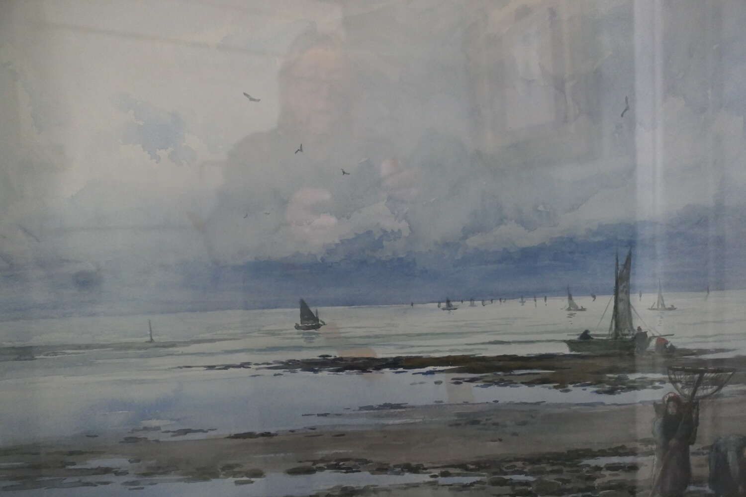 Framed And Glazed Watercolour By H Hadfield Chubley A Large Watercolour Painting By H Had photo for sale