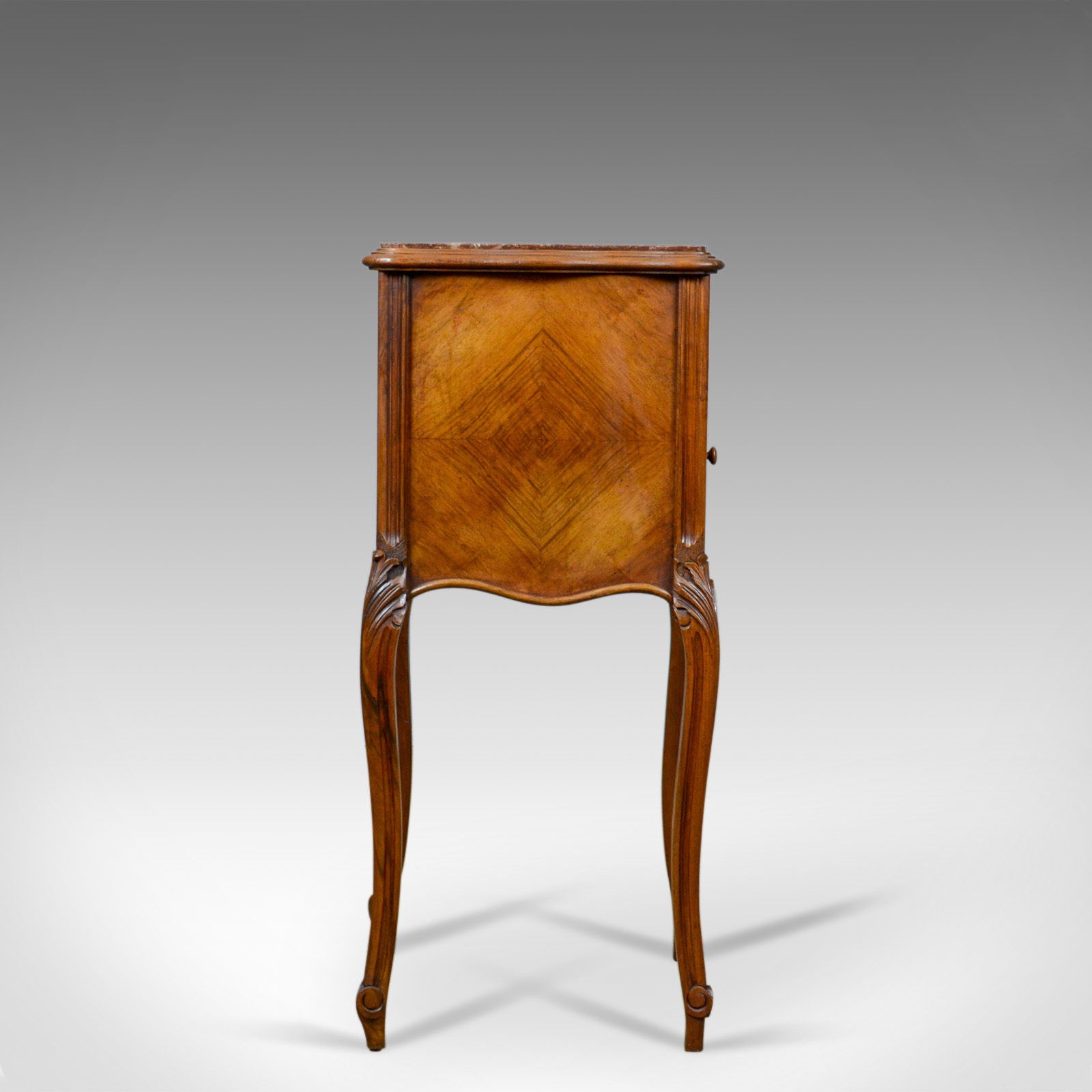 Antique French Bedside Cabinet, Edwardian, Walnut, Marble, Pot Cupboard, C.1910 photo for sale