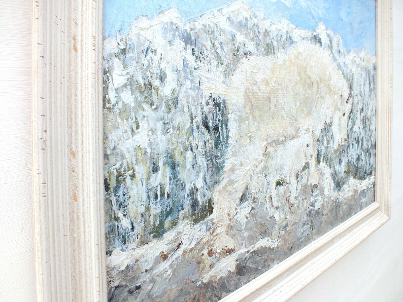 Mother & Kid Mountain Goats Original Painting  Signed Framed Andi J Lucas photo buy