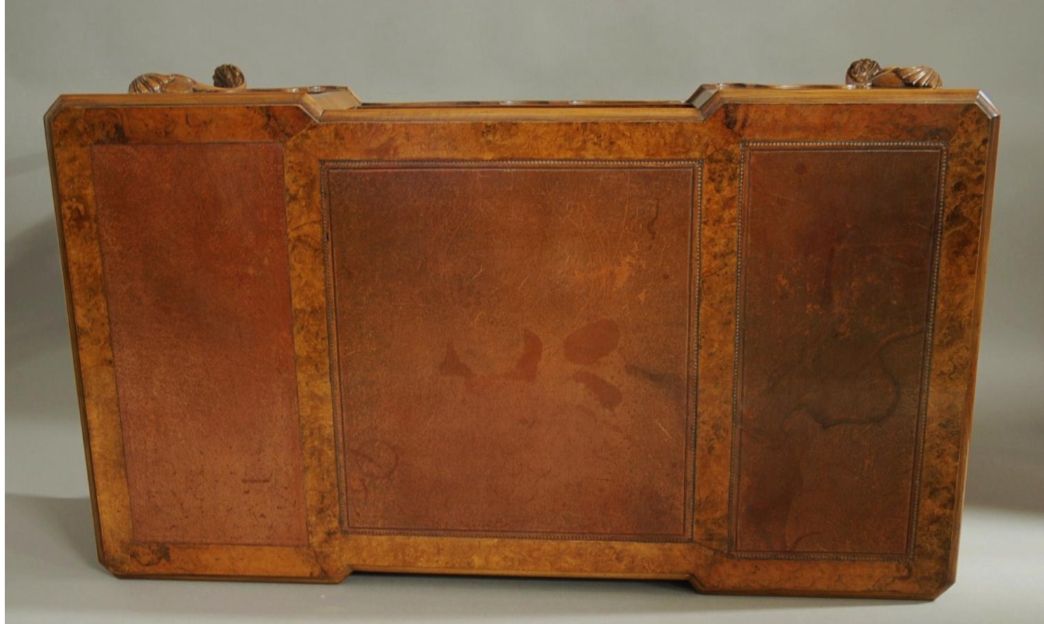 photo furniture Vintage 20th Century Walnut Writing Desk In The Queen Anne Style