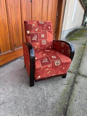 Art Deco Armchair With New Patterned Upholstery, 1930s photo 2470.0