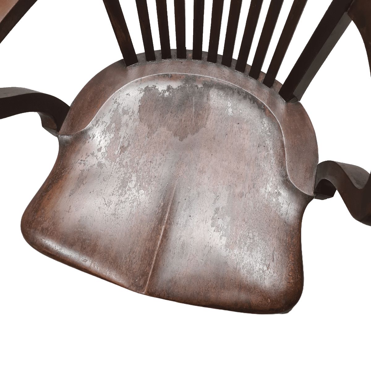 Antique English Mahogany Desk Chair, Early 1900s photo for sale
