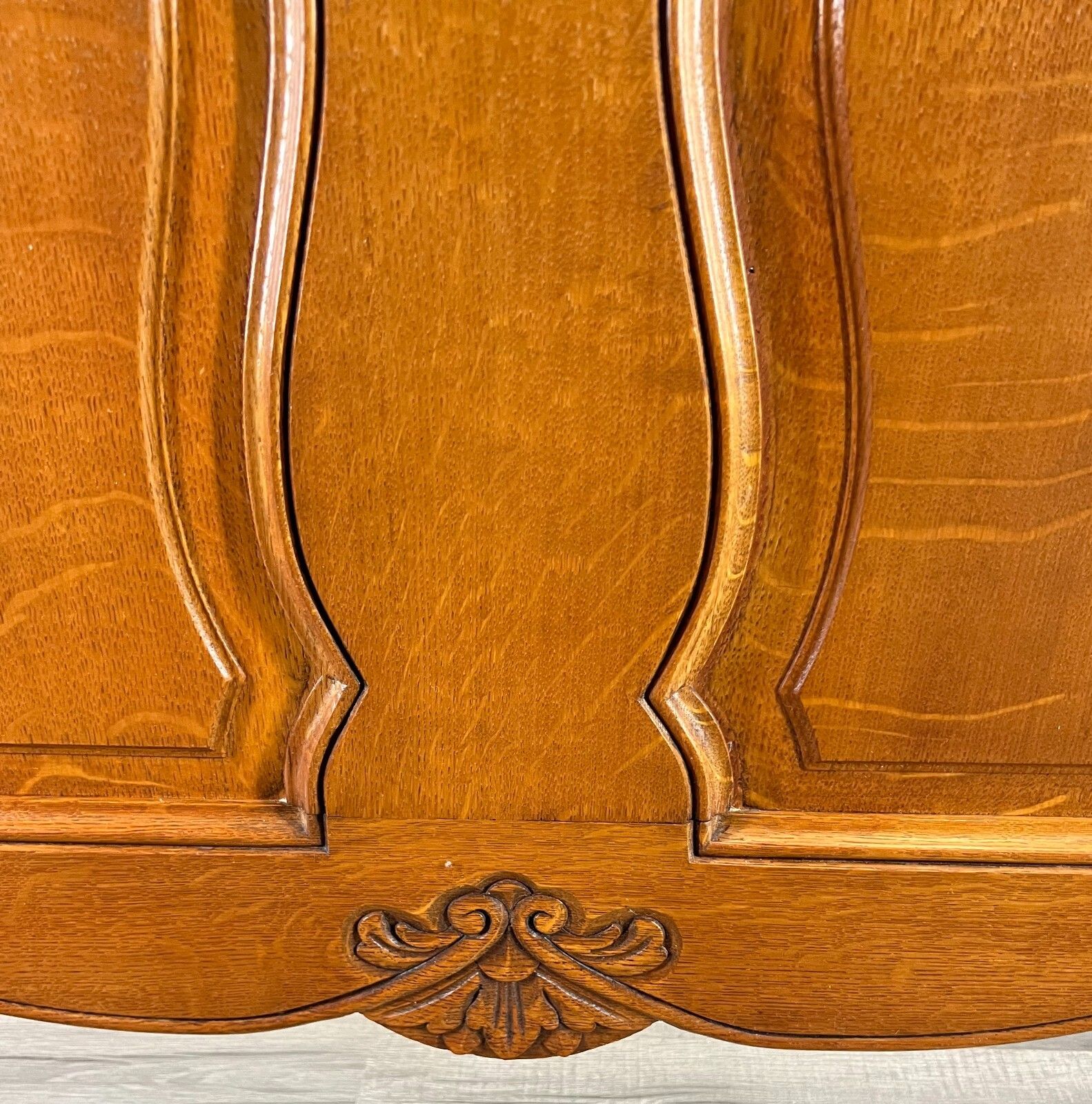 Bed Vintage French Louis XV Double Bed Frame Oak Carved Headboard  Lot 3791 photo Furniture