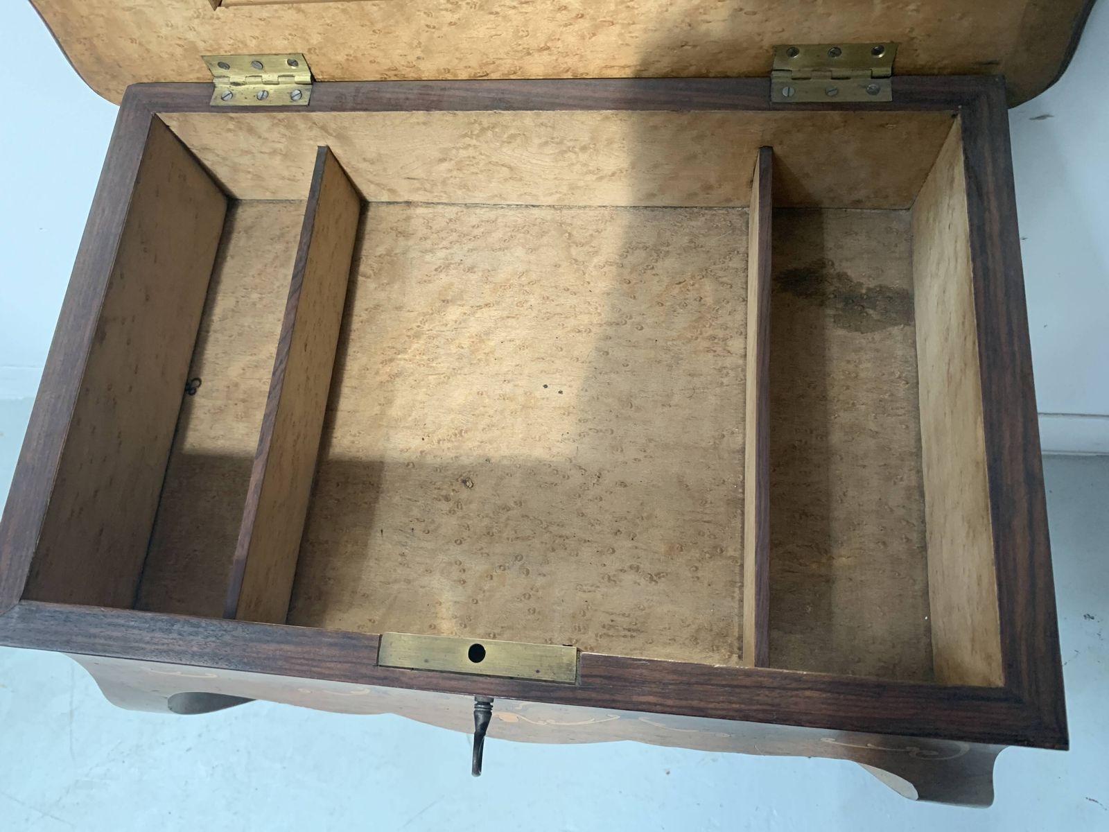 Louis XV Style Work Table In Marquetry Wood, 20th Century photo for sale