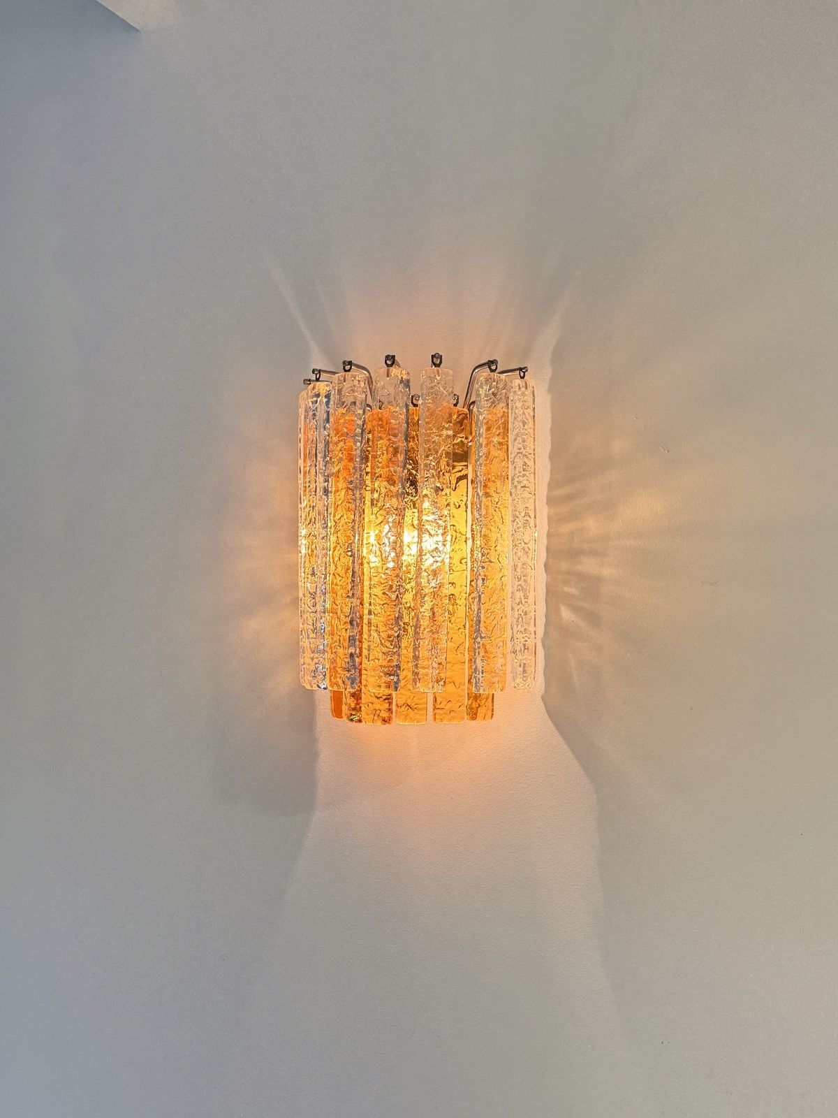 Italian Mid Century Murano Glass Wall Sconce In Two Rows And Colors photo furniture