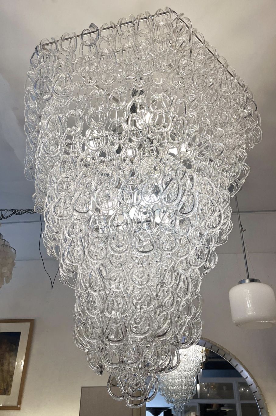 Mid Century Modern Chandelier By Angelo Mangiarotti For Vistosi, 1970s photo 6310.0