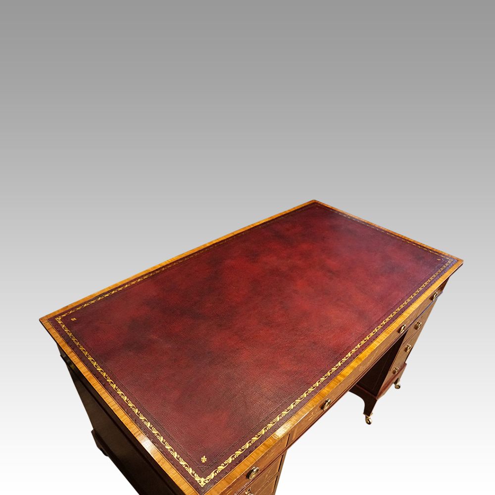 Edwardian Inlaid Mahogany Pedestal Desk photo vinterior