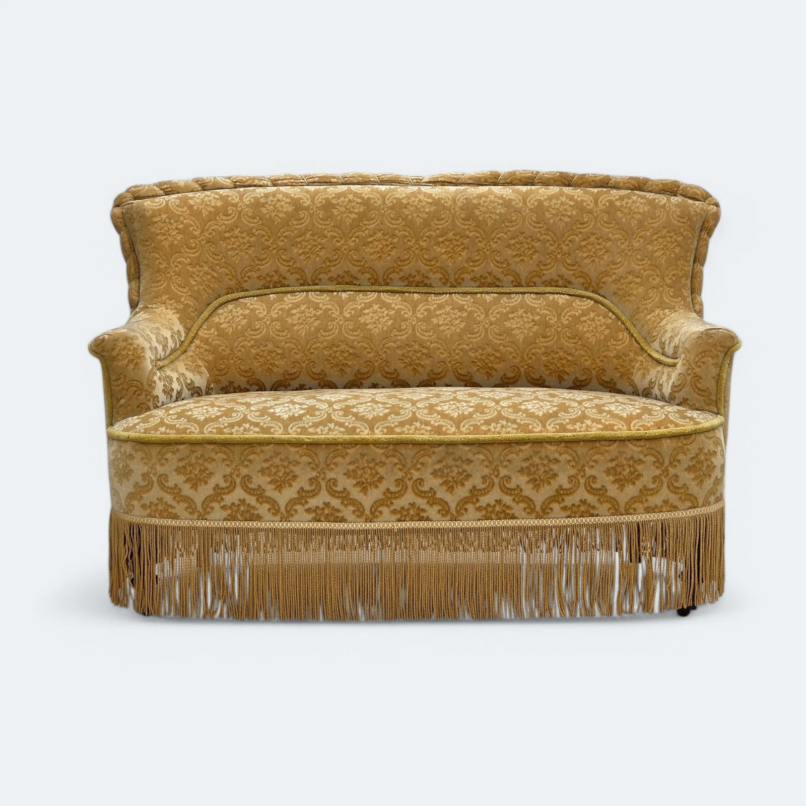 1950s, Danish 2 Seater Sofa, Green/Honing Furniture Velour.