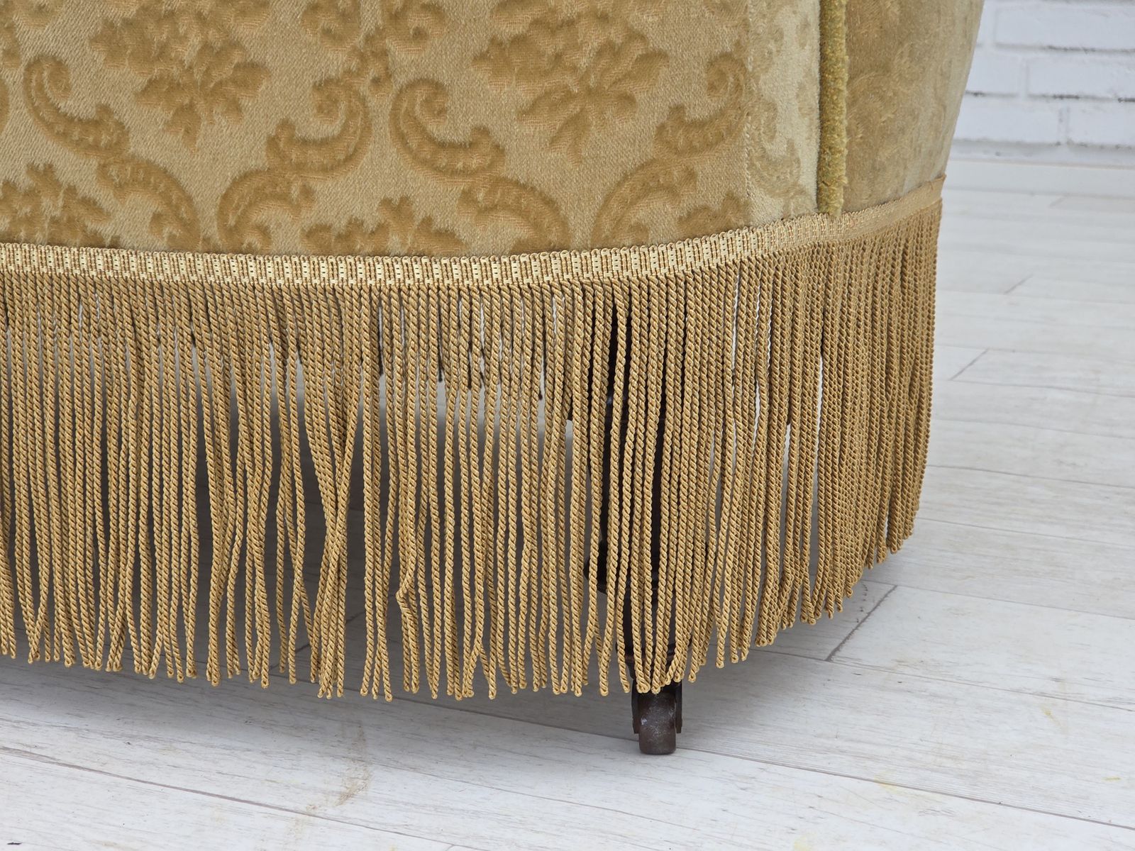 1950s, Danish 2 Seater Sofa, Green/Honing Furniture Velour. photo 1650.0